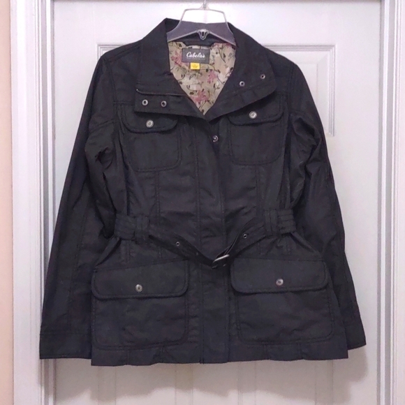 Cabela's Jackets & Blazers - Cabela's Women's Charcoal Canvas Belted Jacket Size L